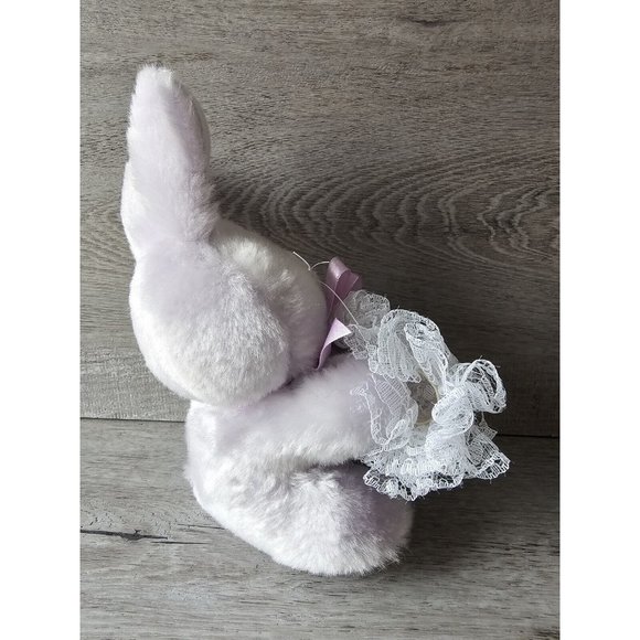 Vintage PBC International Bunny Rabbit Plush Stuffed Animal 7" Purple Easter - Picture 6 of 9